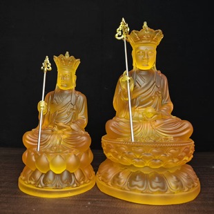 Water Glass Bodhisattva Ksitigarbha Buddha Ornaments Temple Hall Worship Statue Home Decoration Ksitigarbha Bodhisattva Statue