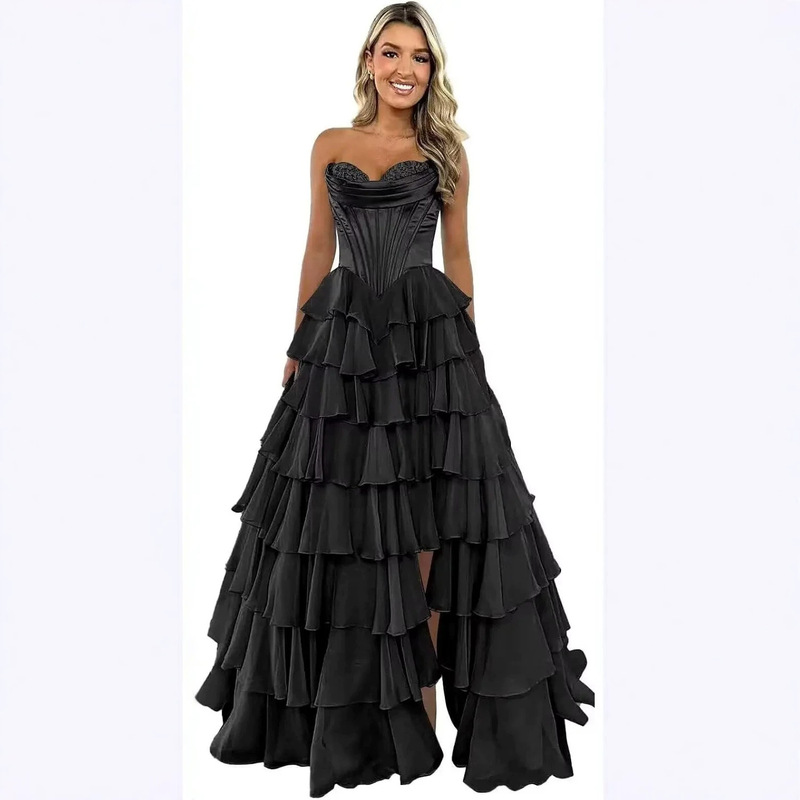 Amazon Independent Site Strapless Evening Dress High-End Luxury Cross-Border Women's Birthday Ball Gown Cake Dress