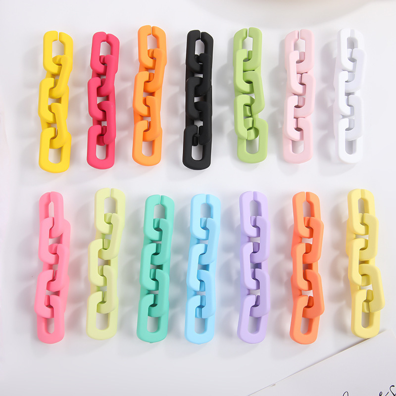 Acrylic Chain Buckle Square Frosted Feel Lacquer Bag Chain Mobile Phone Chain DIY Jewelry Accessories Cross-Border