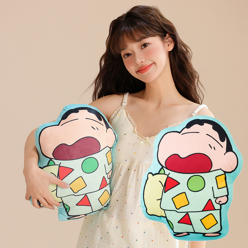 짱구 쿠션 귀엽다 부드럽다 인형 여자 잠 쿠션 만화 생일 선물 쿠션 모직 장