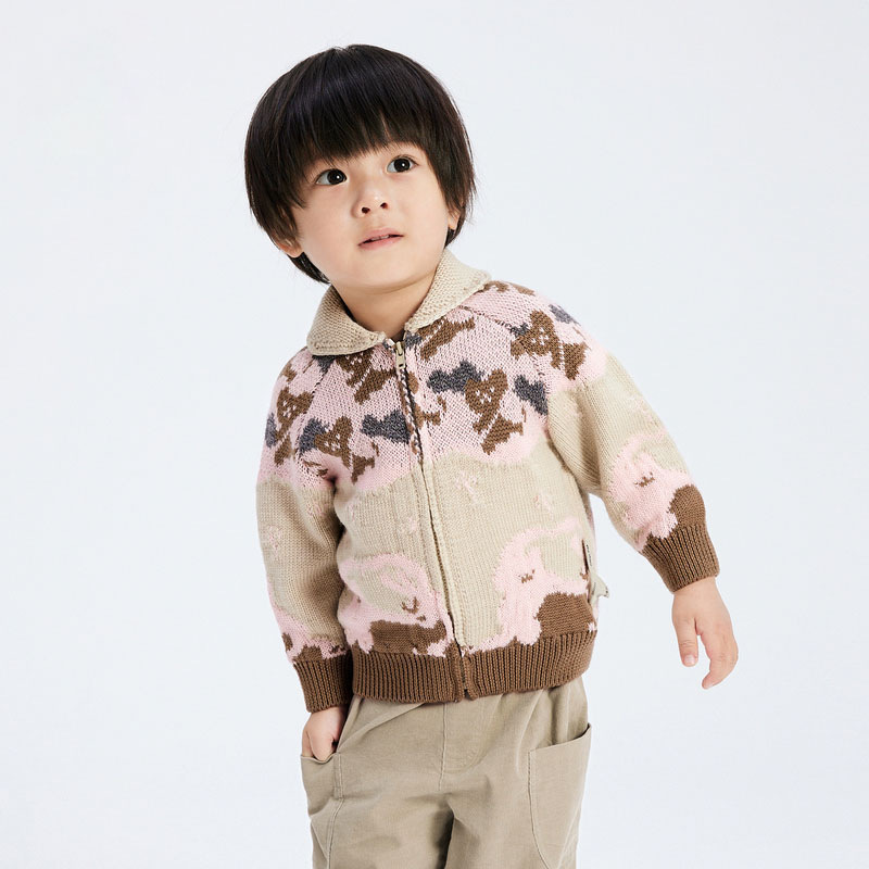 Baby Autumn Cardigan Sweater Jacket Retro Pixel Pattern Sweater for Boys and Girls Baby Autumn Cardigan Sweater Jacket Retro Pixel Pattern Sweater for Boys and Girls