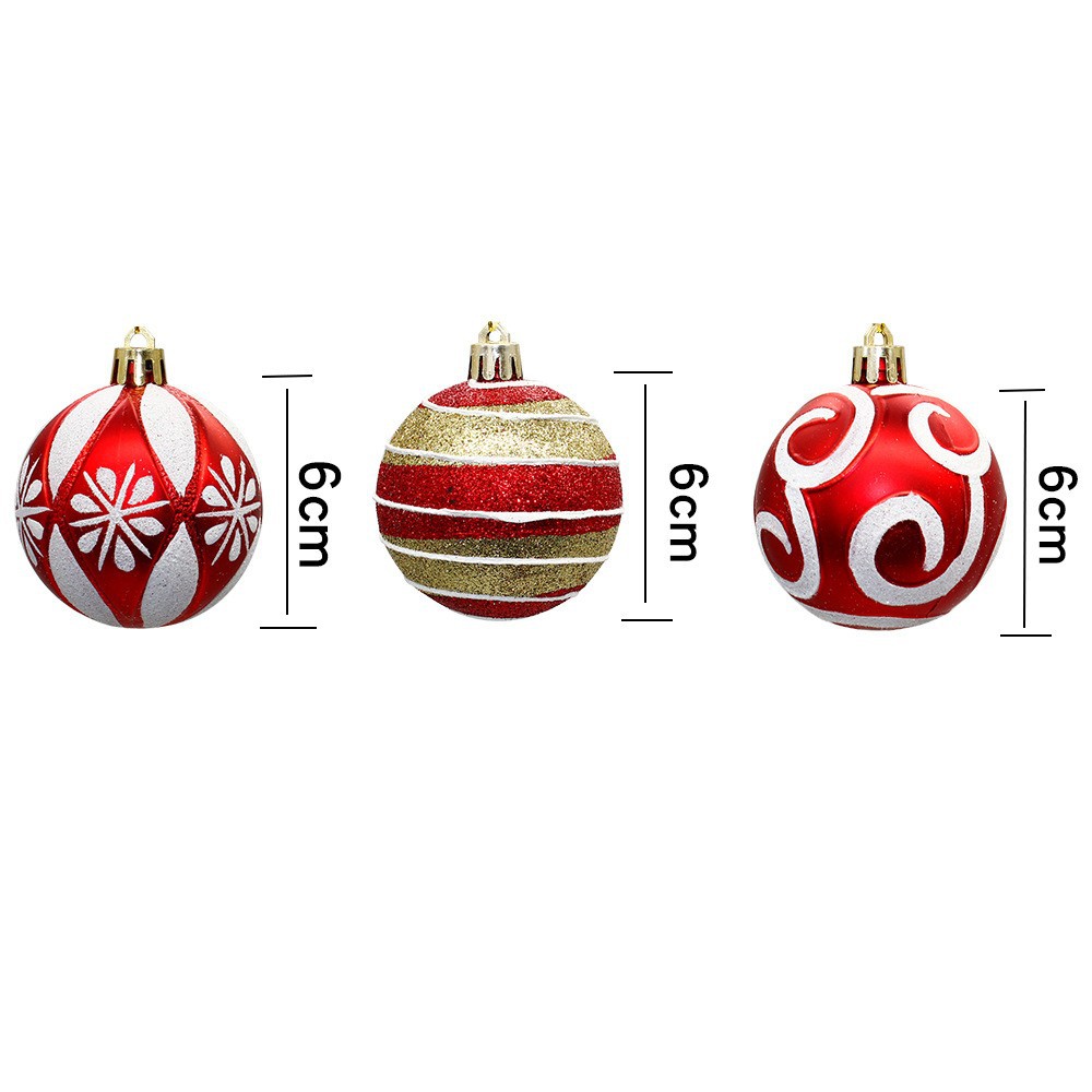 Nuevo transfronterizo 6CM 12 caja de cartón de plástico set de bolas de Navidad árbol de Navidad centro comercial de Navidad bola decoración