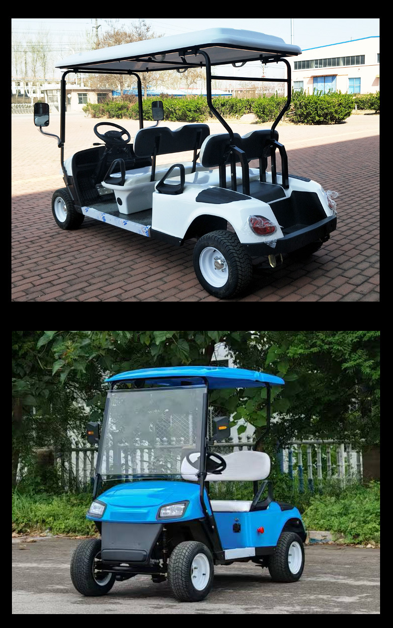 Electric Sightseeing Car, Four-Wheeled Tourist Attraction Golf Cart, Shuttle Bus, Sightseeing Vehicle, Small Sightseeing Car