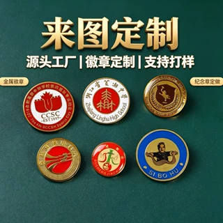 金属珐琅徽章定制大学校徽定做合金烤漆滴胶胸针企业荣誉奖章勋章