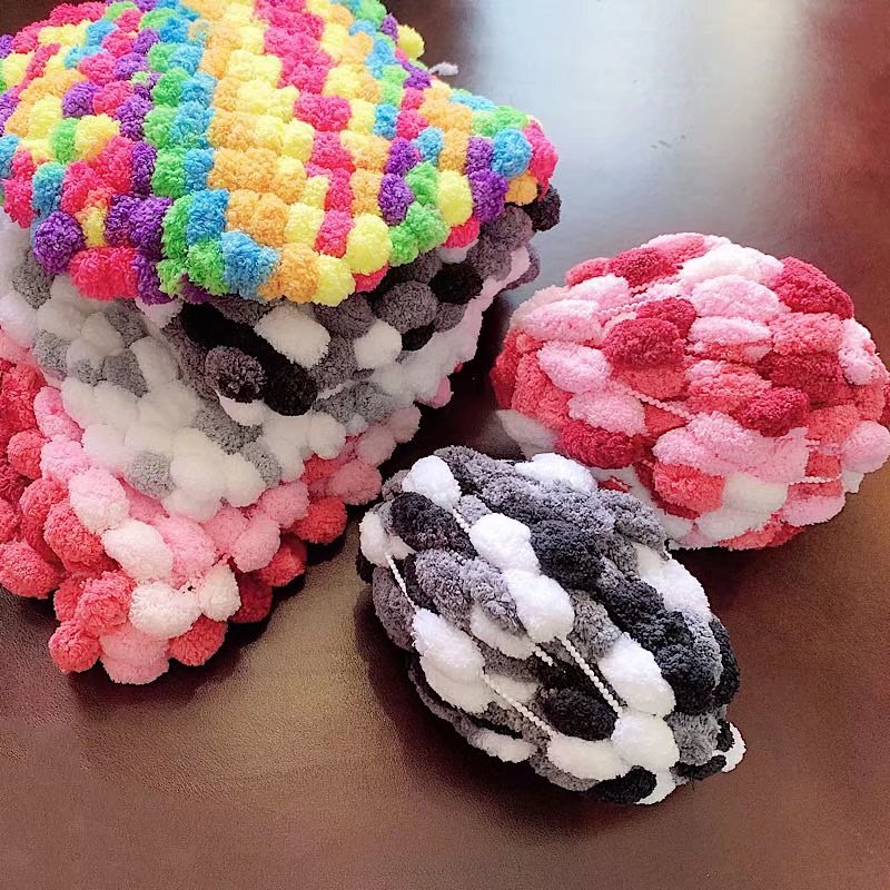 Big ball ball coarse wool round thread loop crochet sofa cushion carpet cushion handmade diy woven material bag Big ball ball coarse wool round thread loop crochet sofa cushion carpet cushion handmade diy woven material bag