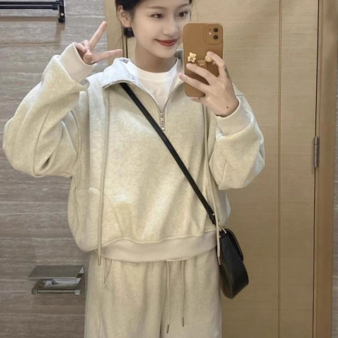 ActiveGo Casual Sportswear For Women, Autumn Winter Fashionable Sweatshirt Pants, Youthful And Age-Reducing Running Two-Piece Set_voghion.com