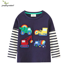 欧米の子供tシャツ春と秋の新型子供服の女の子tシャツは綿の長袖の子供tシャツを編みます。