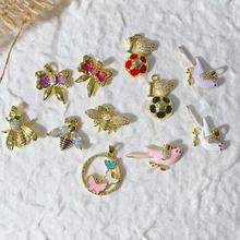 新款欧美动物系微镶锆石小蜜蜂小鸟系列鸟蝴蝶