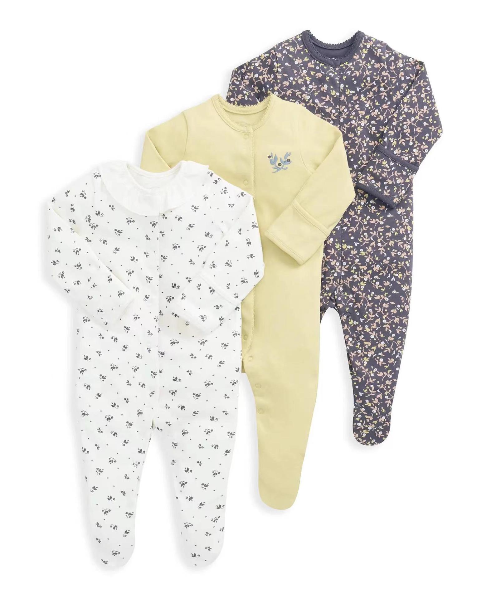 外国貿易の子供服春秋タイプの赤ちゃんのワンピースの長袖は足を包んでパジャマの新入生の赤ちゃんのプレゼントの箱を登ります。