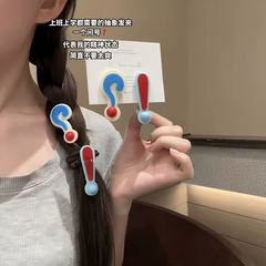 个性创意问号发夹女2025年新款搞怪侧边刘海夹鸭嘴夹可爱发卡批发