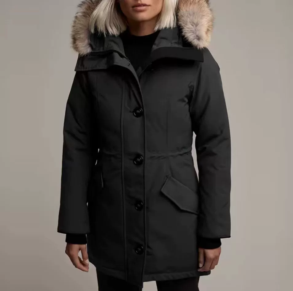 Женский пуховик-парка (PALM MOOSE), меховая отделка капюшона, длинный зимний coat, размер XS–XL