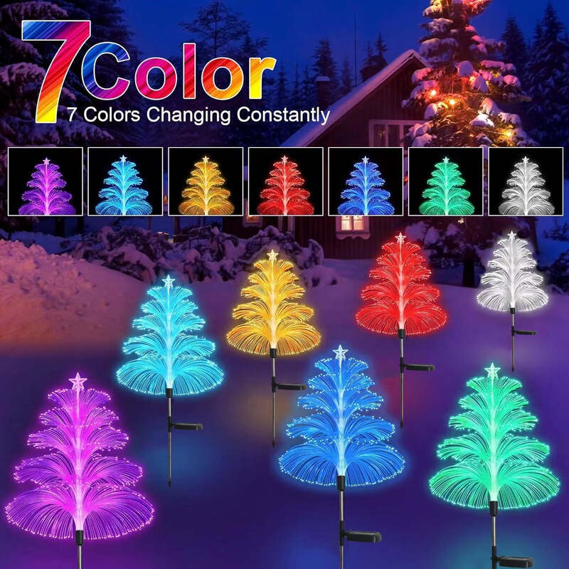 Solar String Lights Jellyfish Lights Outdoor Waterproof Landscape Lights Courtyard Lawn Lights Led Fiber Optic Colorful Ground Lights
