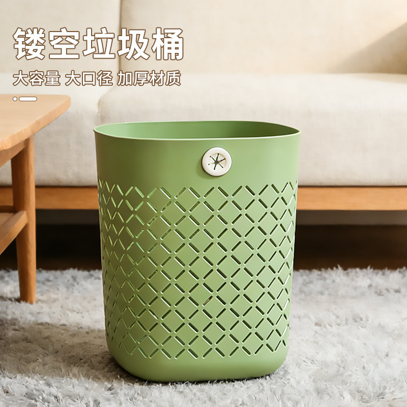 Thickened Large-Capacity Trash Can for Home Use, Simple Design for Bedroom and Living Room, Pressure-Free Waste Bin for Bathroom and Toilet Thickened Large-Capacity Trash Can for Home Use, Simple Design for Bedroom and Living Room, Pressure-Free Waste Bin for Bathroom and Toilet