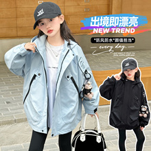 女童外套新款秋季户外运动防风防水冲锋衣中儿童小女孩休闲秋装潮