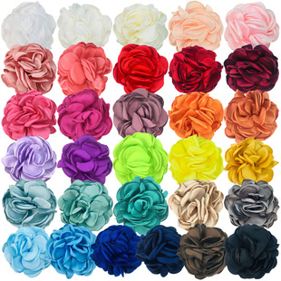 8cm satin burning edge flower bud 9cm satin baked edge rose corsage shoes bag skirt diy accessories accessories in stock