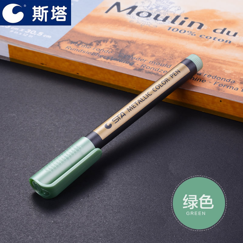 Sta color metal marcador pintura pluma DIY álbum negro cartón arte marcador 8151