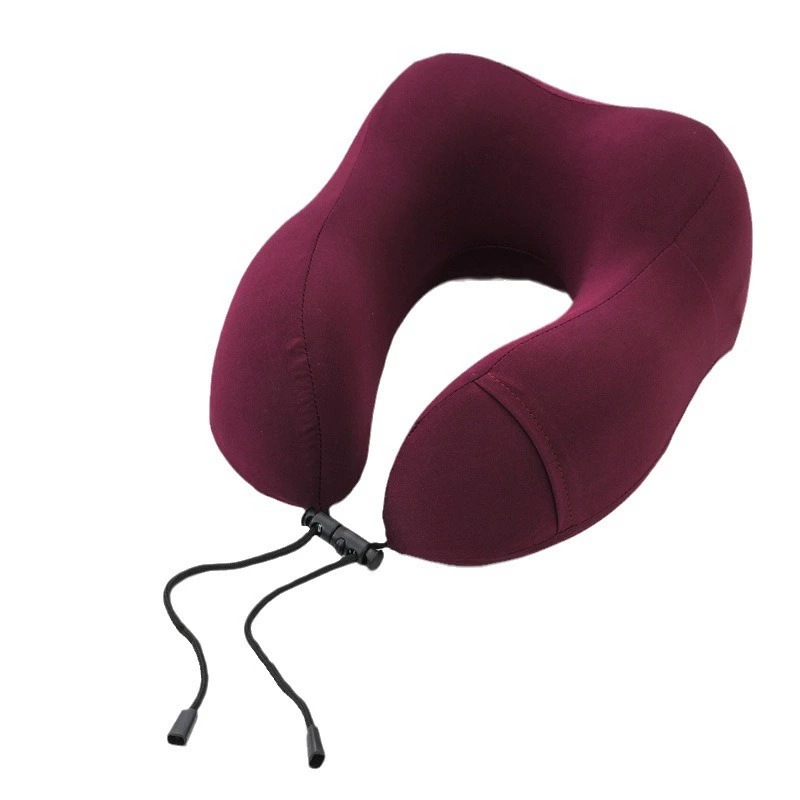 Silk Travel Neck Pillow, U-Shape Memory Foam, Adjustable Drawstring, Neck Protection (Multiple Colors)