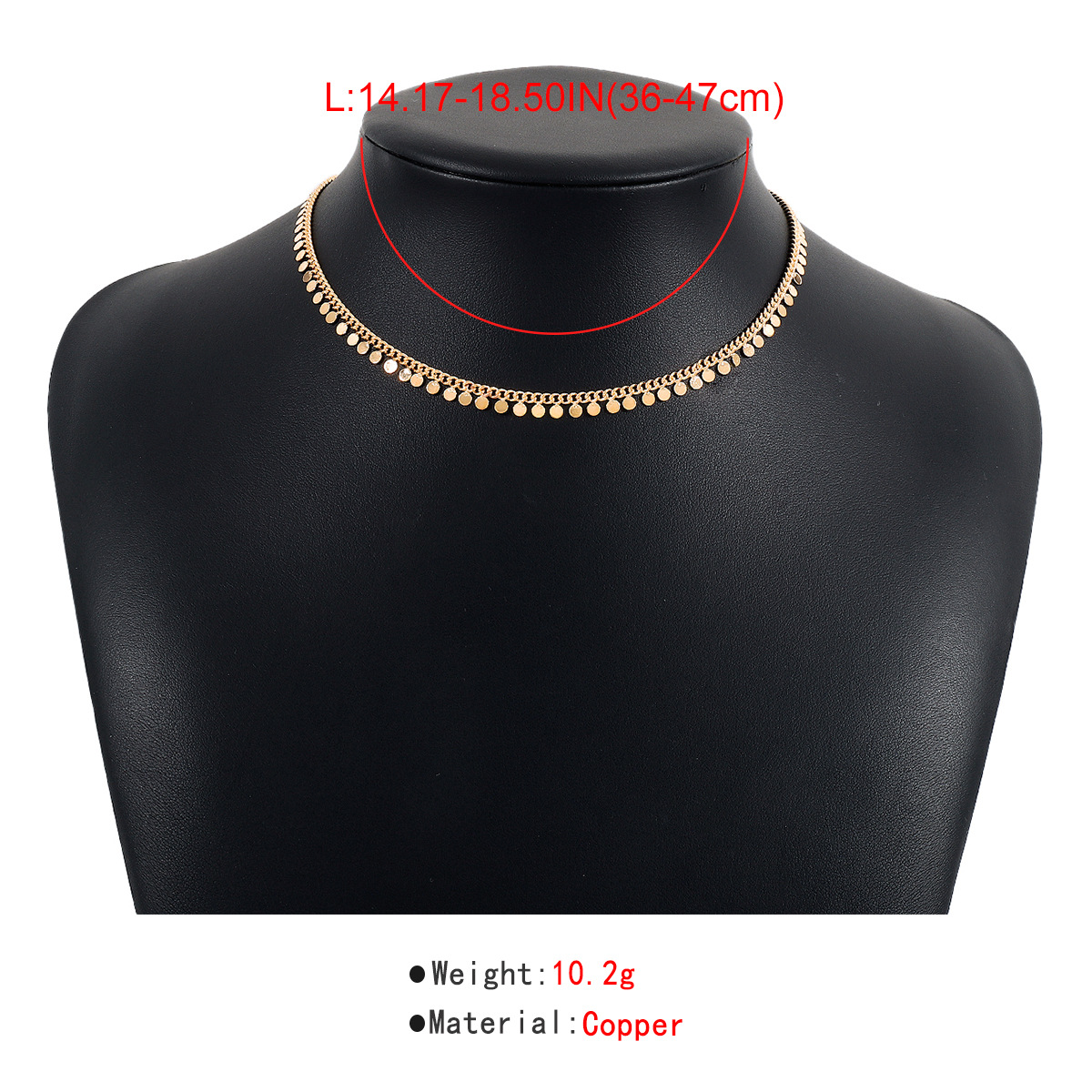 Fashion Round Copper Tassel Plating Necklace 1 Piece