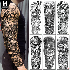 Full arm tattoo sticker manufacturer wholesale Jesus Virgin Crown Lion waterproof tattoo sticker cross-border supply