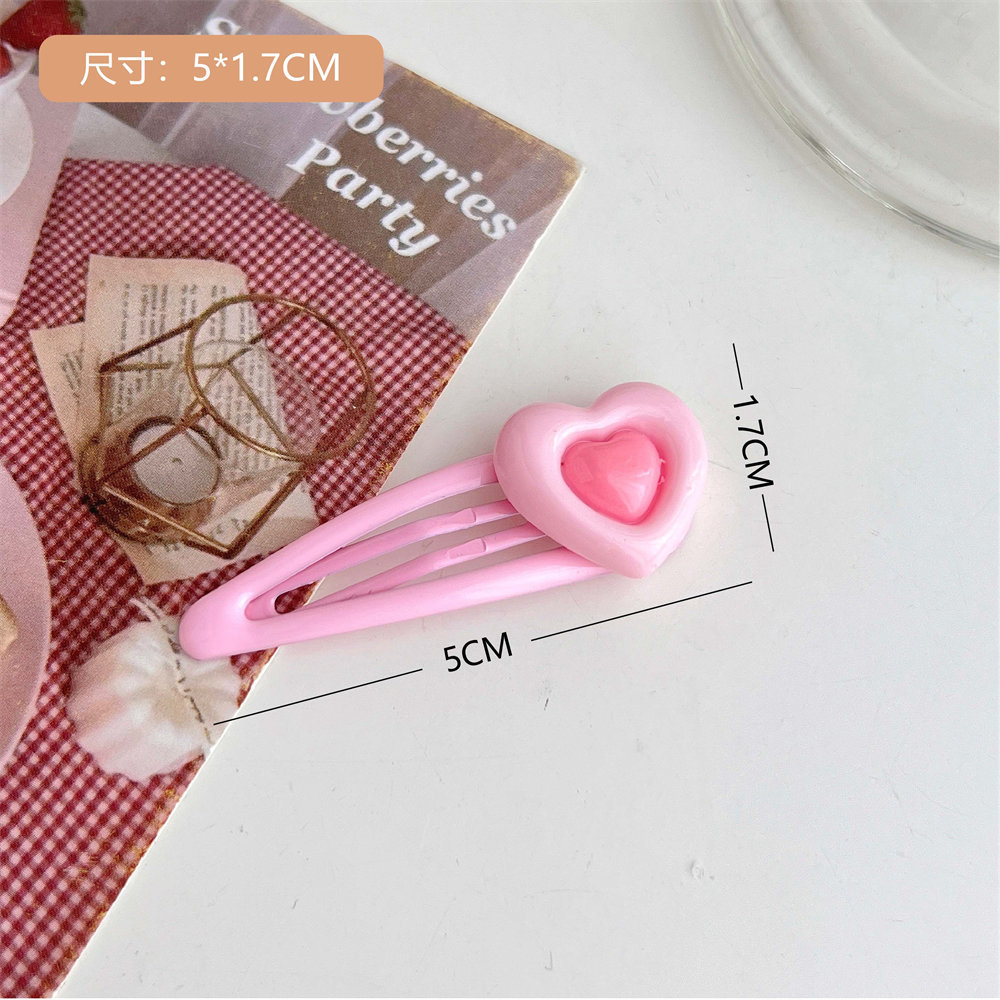 Clip de cabello japonés encantador Harajuku brotación suave adornamiento gota de agua BB clip macaron jalea caramelo clip de borde de gota de cabello