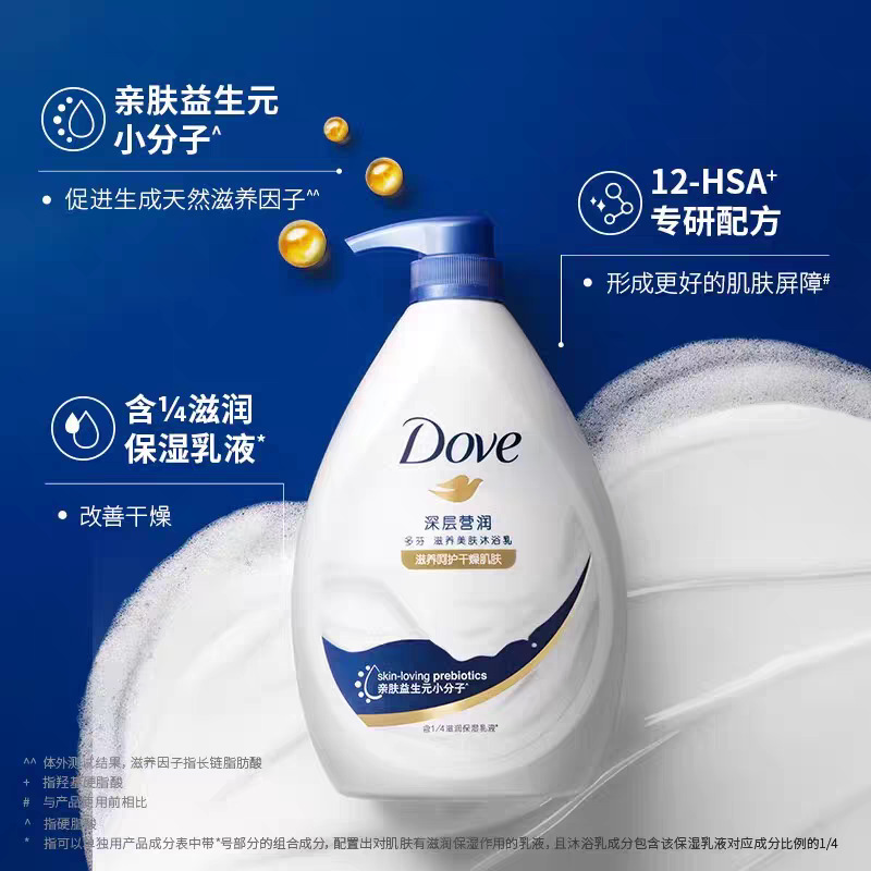 Dove Deeply Nourishing Skin Beauty Shower Gel 1kg Nourishes the Skin and Leaves a Fragrant, Moisturizing Cherry Blossom Sweet-Scented Shower Gel