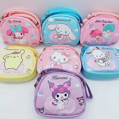 Half Circle Cute Children's Crossbody Bag Cartoon Sanrio PU Storage Bag Double-Sided Printed Kindergarten Small Bag 
