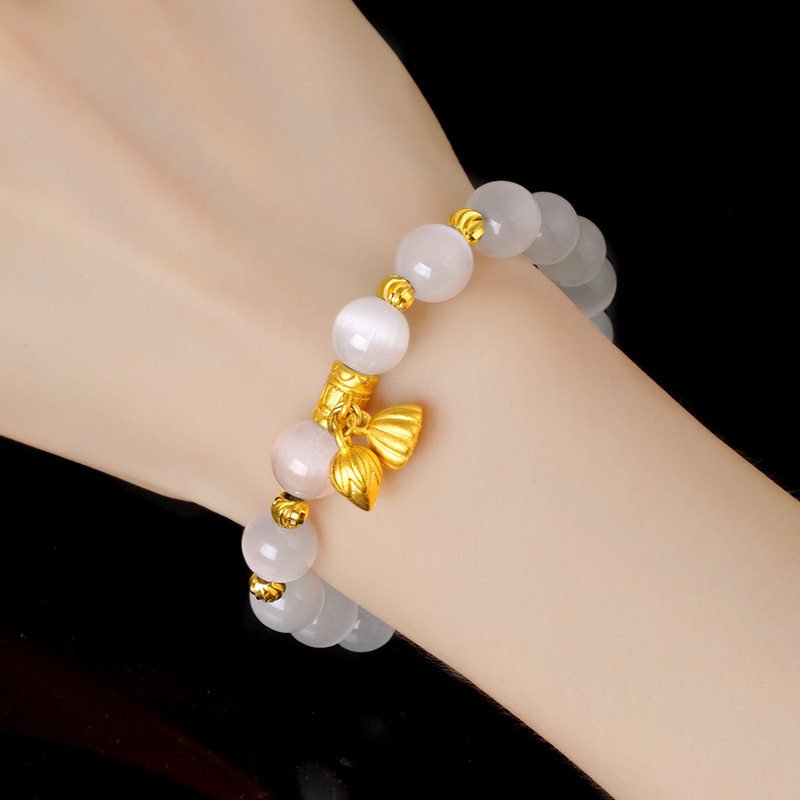 Nuevo oro plateado Lucky Lotus pulsera de esmalte de color, vintage pulsera de la suerte para las mujeres, al por mayor