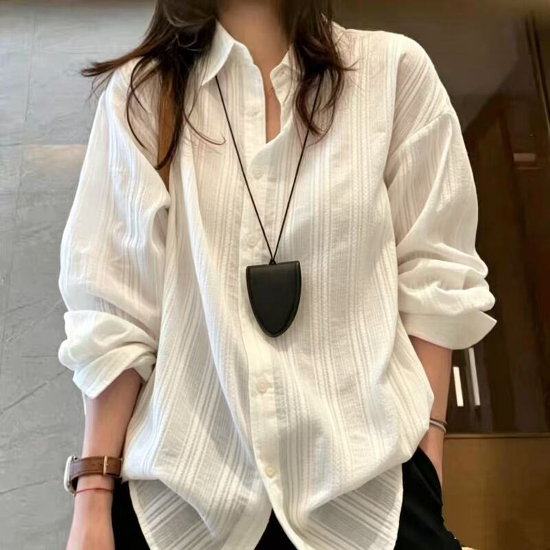New Autumn Style Breathable Cotton Shirt 2026, Loose and Versatile, Slimming Long-Sleeve Shirt Cardigan