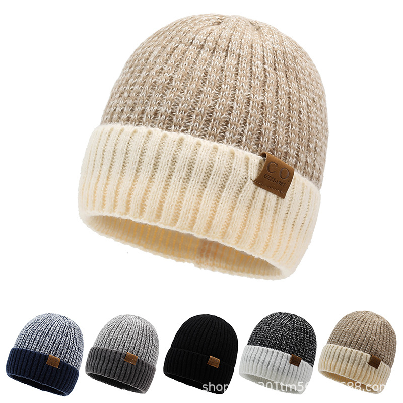 新款跨境毛线帽男女冬天防风护耳针织冷帽日韩百搭户外加厚保暖帽