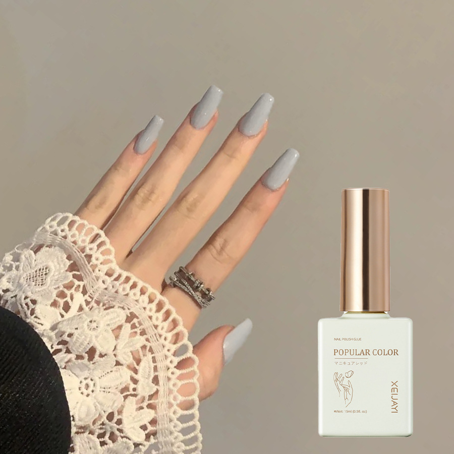 Solid color new white nail polish gel naked through nail shop special high nail polish lasting firm factory wholesale