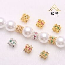 18K����ɫ΢��ʯ diy����朴������ �p�滨�и����Ʒ���