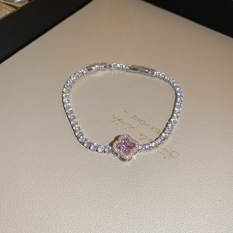 Diseño de nicho Pulsera de temperamento de alta calidad Pulsera Joyas de pulsera de circonita súper parpadeante Pulsera de estilo ins Mujer