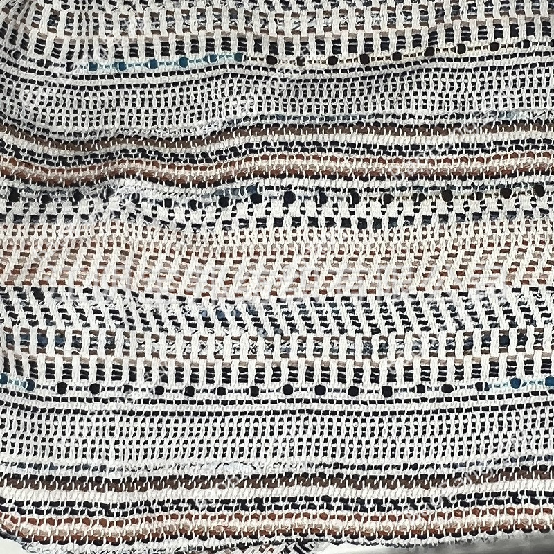 棉弹力厚重多色横条纹布，波西米亚风格