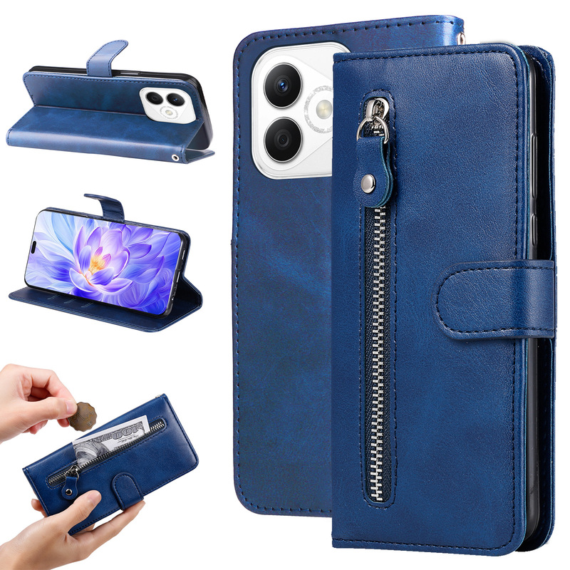 Suitable for Huawei Nova15Pro Cowhide Pattern Three-Card Zipper Style Changxiang 90/Mate70Air Mobile Phone Leather Case