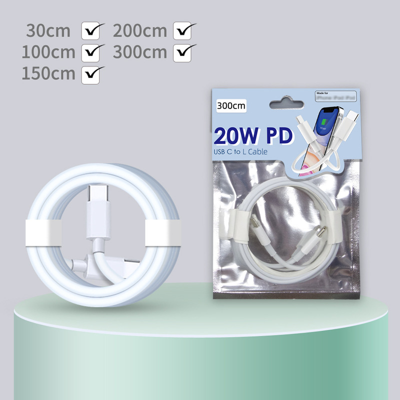 1 meter 2 meter 3 meter 1.5 meter short line 20WPD line USB C PD line with retail packaging for IP mobile phone tablet
