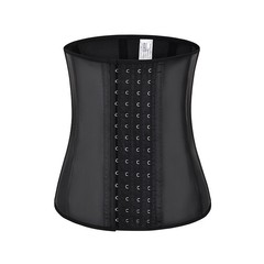 Latex Waist Trainer Smooth Latex Body Shaping Bodysuit with 9 Steel Bones and 4 Button Fastening