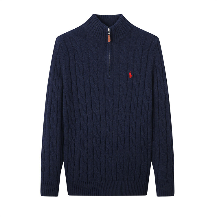 Sweater half zip navy blue red label