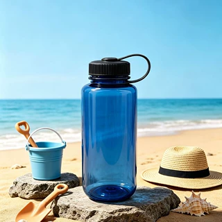塑料水杯大容量单层广口 1000ml 便携简约户外露营旅行喝水壶
