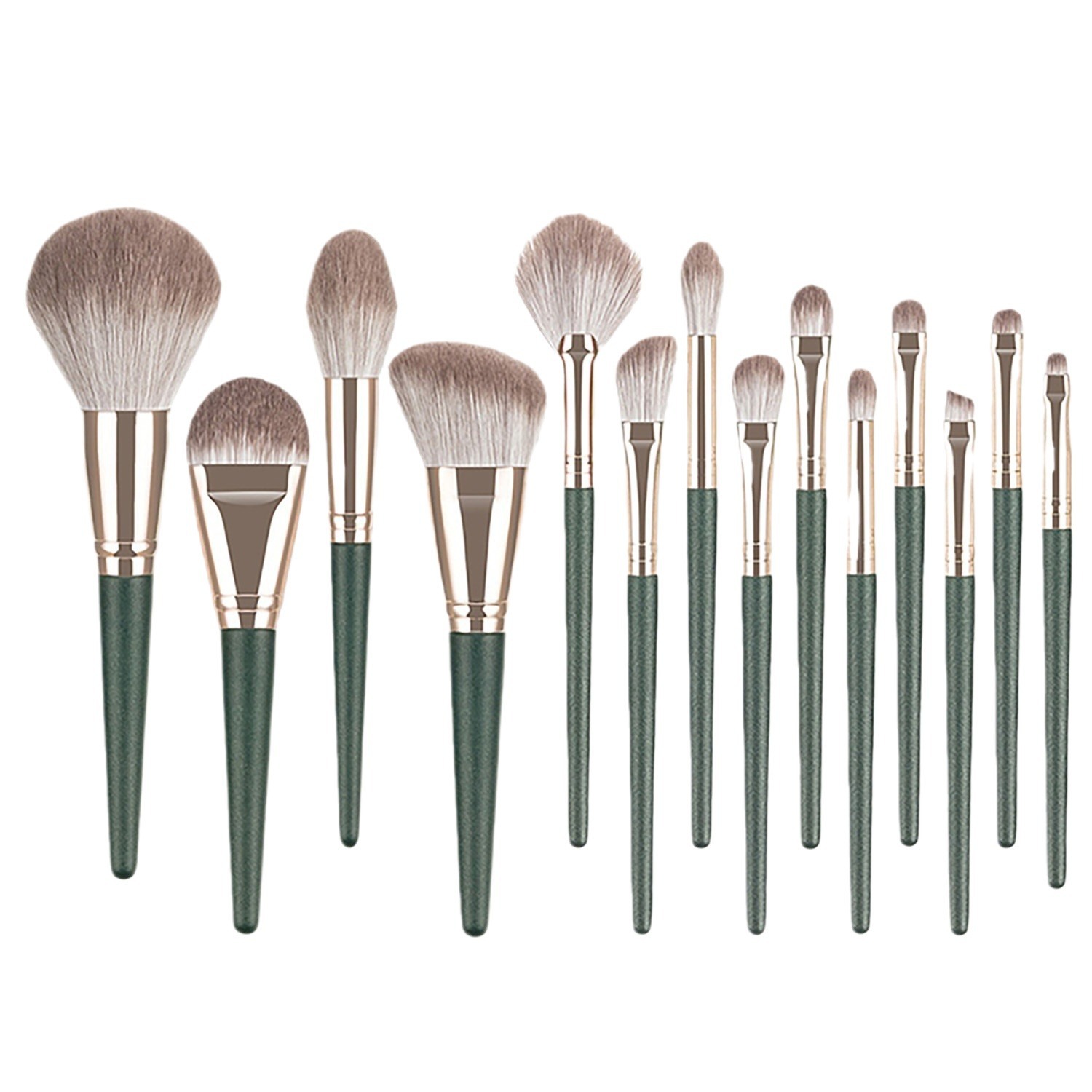 Cangzhou nube verde 14 barril maquillaje cepillo conjunto completo al por mayor herramientas de belleza Fundación cepillo de fibra suave pelo maquillaje cepillo conjunto