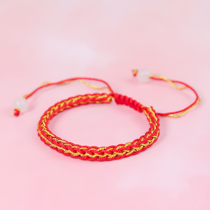 Woven Multi-Strand Gold Thread Red Rope Bracelet for Men and Women Couple of the Year of Birth Dragon Boat Festival Colorful Rope Bracelet Woven Multi-Strand Gold Thread Red Rope Bracelet for Men and Women Couple of the Year of Birth Dragon Boat Festival Colorful Rope Bracelet