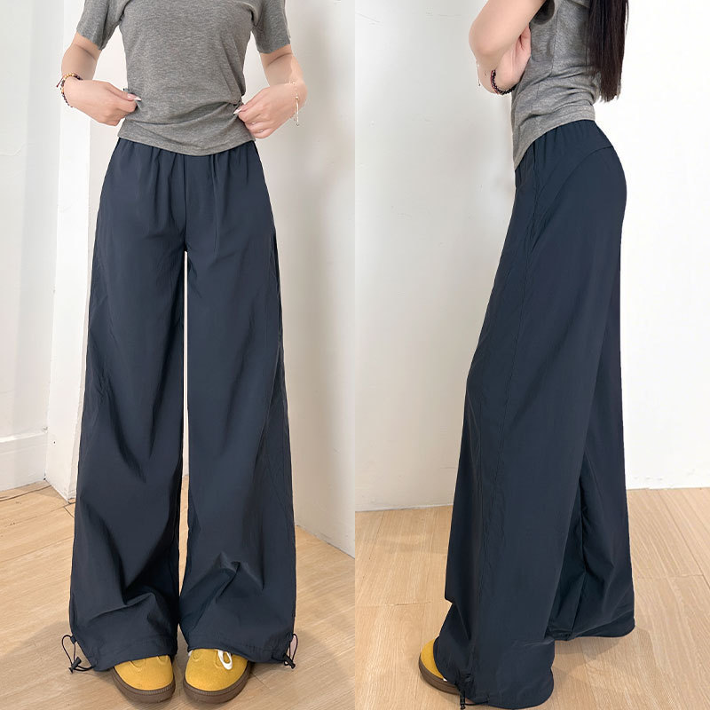 Blue Quick-Dry Work Pants for Women 2026 New Summer Thin Straight Loose Fit Petite Casual Wide-Leg Sports Pants Blue Quick-Dry Work Pants for Women 2026 New Summer Thin Straight Loose Fit Petite Casual Wide-Leg Sports Pants