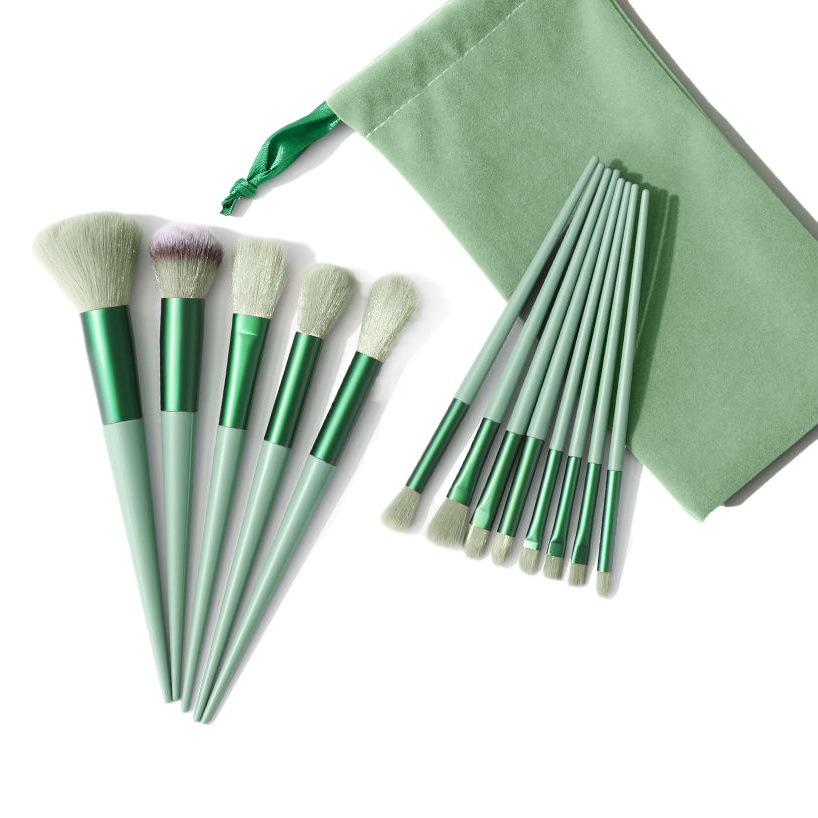 Cuatro Estaciones Verde 13 pinceles de maquillaje super suave resaltar corrector sombra de ojos Cangzhou Fix mismo estilo cepillo de maquillaje bolsa de tela traje