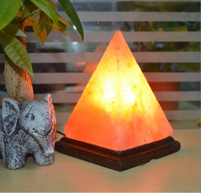 Lámpara de sal lámpara de sal del Himalaya lámpara de sal pirámide USB lámpara de sal lámpara de noche lámpara de dormitorio lámpara de noche