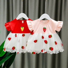 洋氣嬰兒連衣裙寶寶蛋糕裙蕾絲網紗裙子韓版公主裙女童蓬蓬裙夏裝