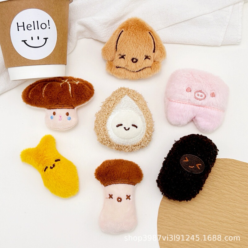 かわいいぬいぐるみ食品人形ブローチアクセサリー仏跳躍壁漫画食材人形手作り diy バッグ装飾バッチ|undefined