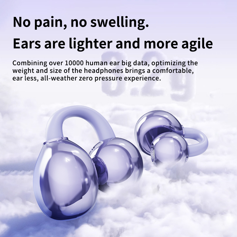 Wireless Air Bone Conduction Ear-clip Bluetooth Headphones Anc_voghion.com