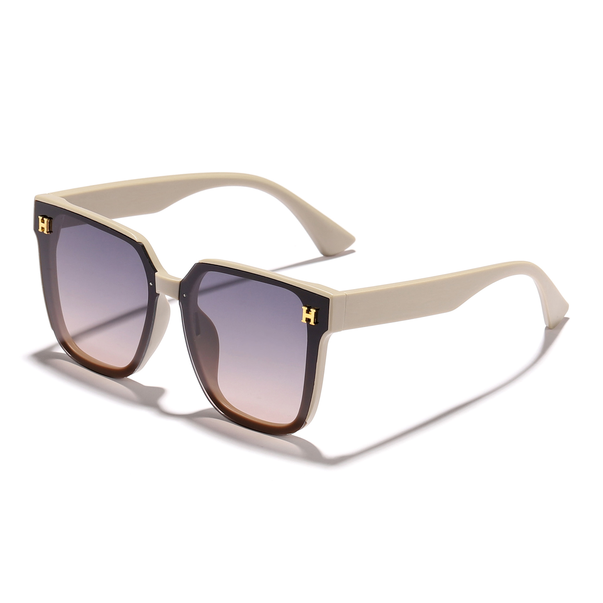 2024 nuevas letras simples transfronterizas, marco generoso, gafas de sol de moda, sombrilla al aire libre para mujer, gafas de sol ligeras de todo fósforo