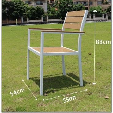 Mesa de madera de plástico al aire libre y silla combinación terraza patio al aire libre ocio balcón jardín mesa de té anti-corrosión madera impermeable mesa y silla conjunto