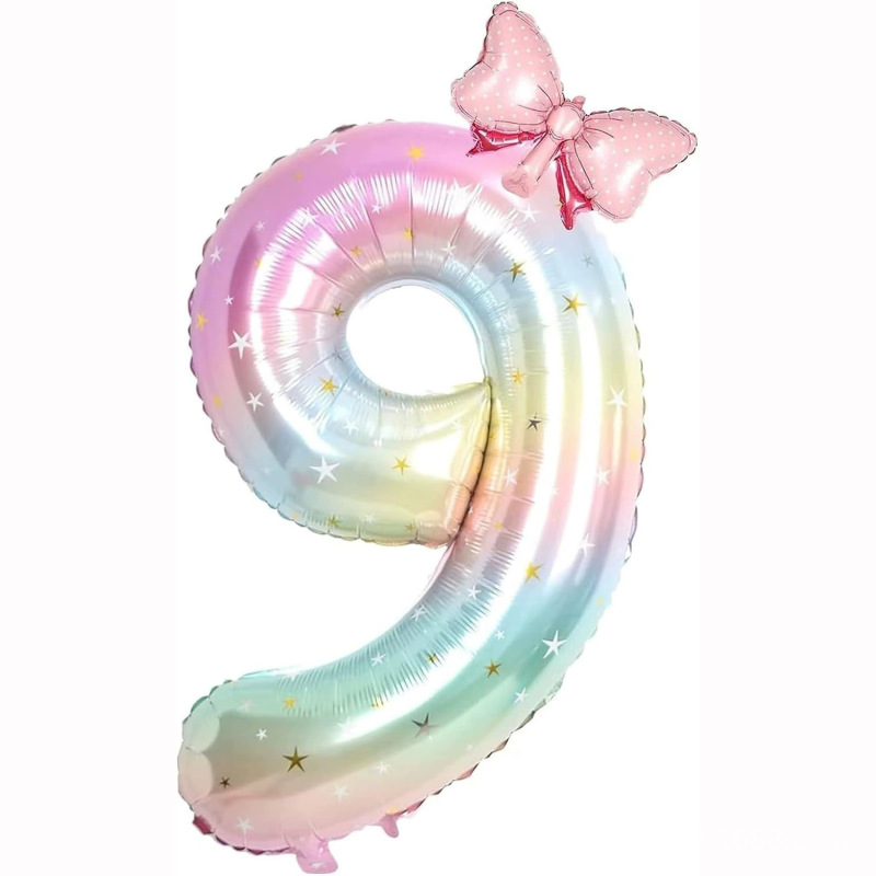 42寸站立底座公主粉皇冠数字气球女孩生日周年纪念派对装饰气球|undefined