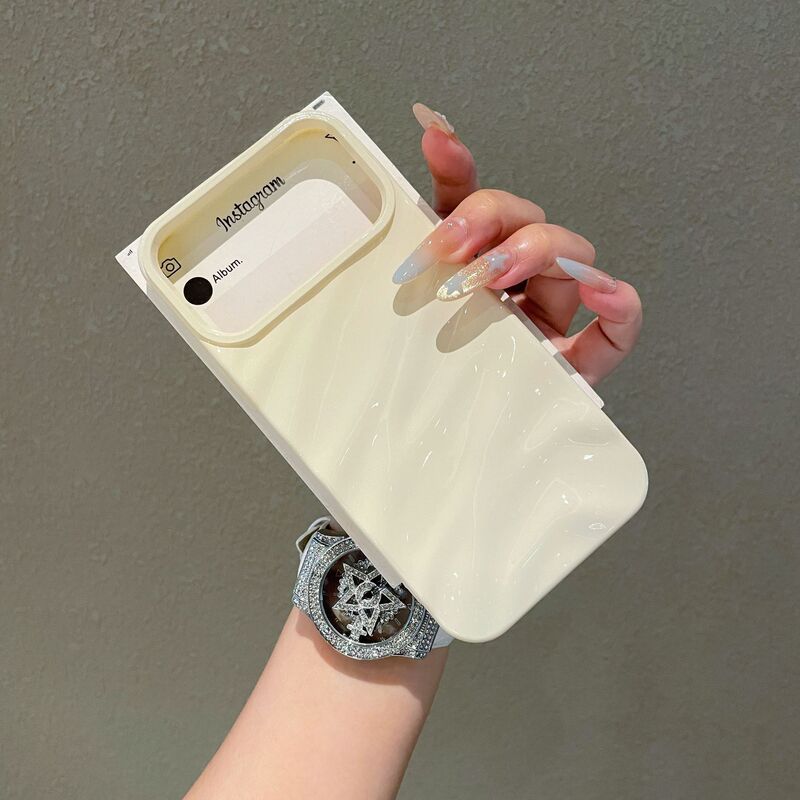 ins纯色立体褶皱适用iPhone16promax苹果17手机壳14/13软壳高级感|undefined